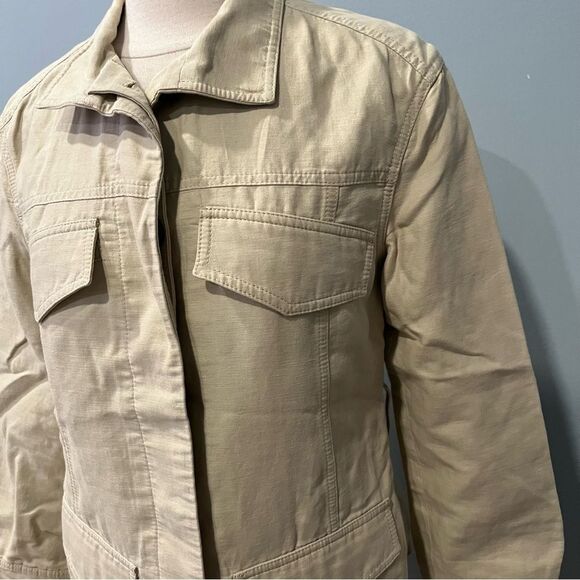 REISS Eden Khaki Green Cotton-Blend Utility Jacket Size 2 - Picture 6 of 13